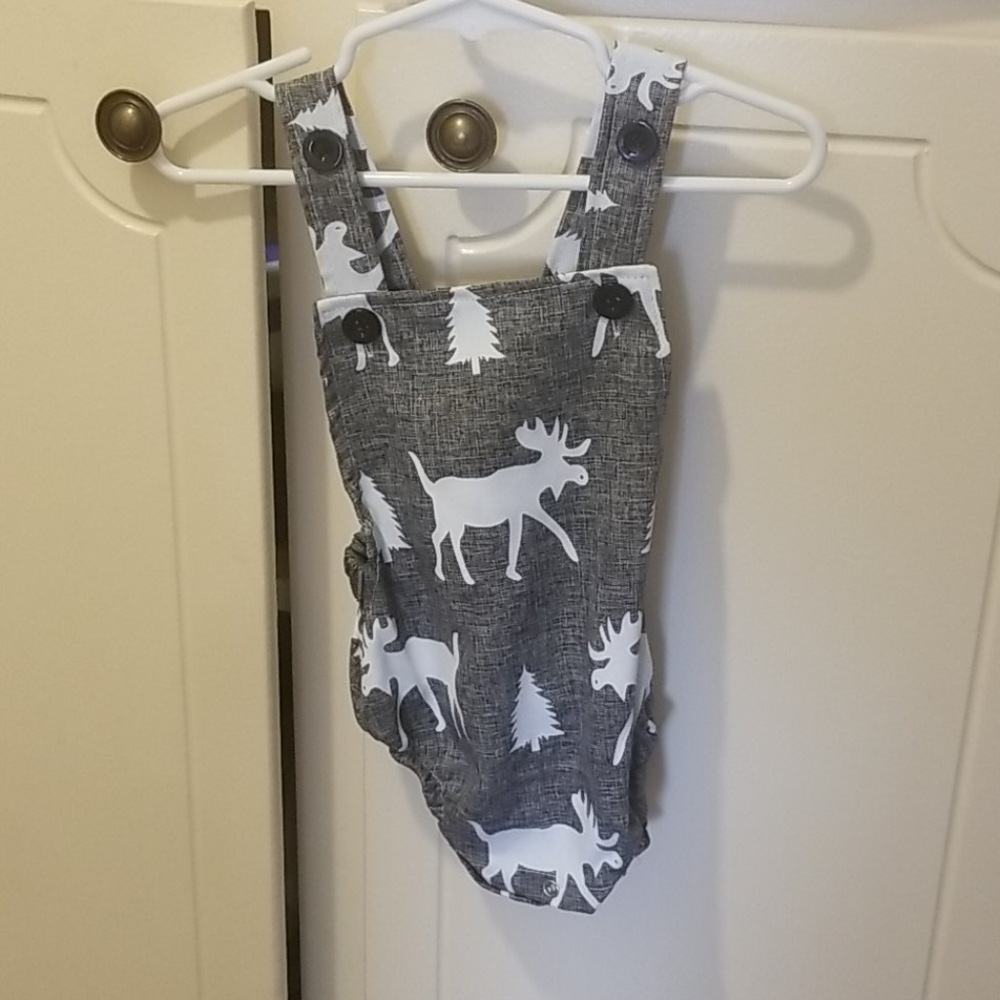 Moose/rustic/outdoor romper